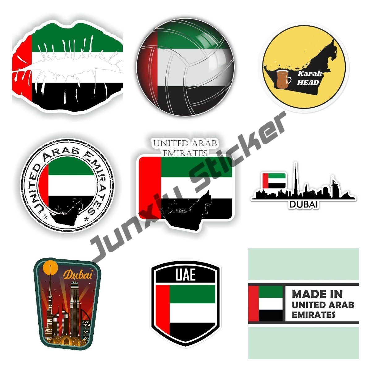 Car Accessories Dubai - Calcomanía del mapa de la bandera