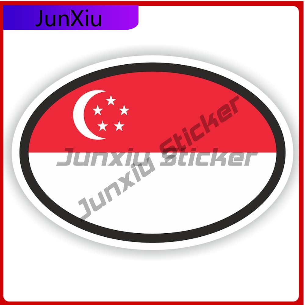 Pegatina ovalada con bandera d - Car Accessories Singapore reseña y precio